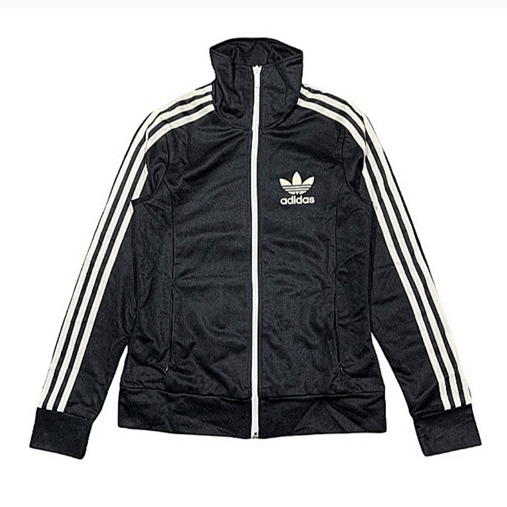 ADIDAS ORIGINALS Europa Track Jacket F47762 Womens Small Classic Black 3 Stripes